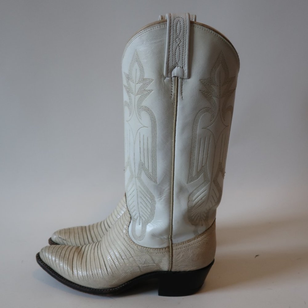 Dan Post White Heeled Boots - Picture 4 of 8